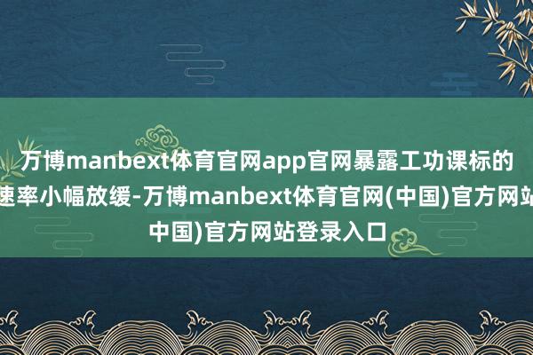 万博manbext体育官网app官网暴露工功课标的手脚彭胀速率小幅放缓-万博manbext体育官网(中国)官方网站登录入口