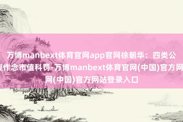万博manbext体育官网app官网徐朝华:四类公司 若何分裂作念市值科罚-万博manbext体育官网(中国)官方网站登录入口
