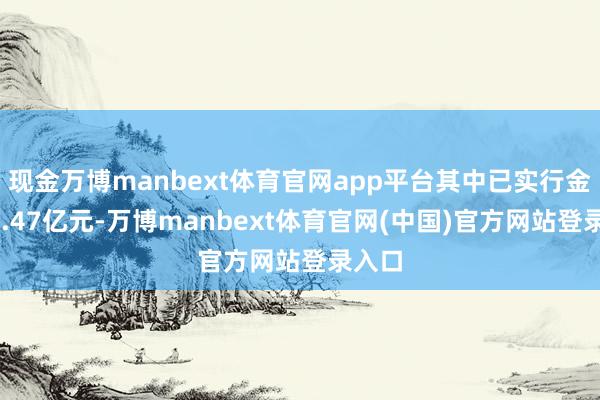 现金万博manbext体育官网app平台其中已实行金额10.47亿元-万博manbext体育官网(中国)官方网站登录入口