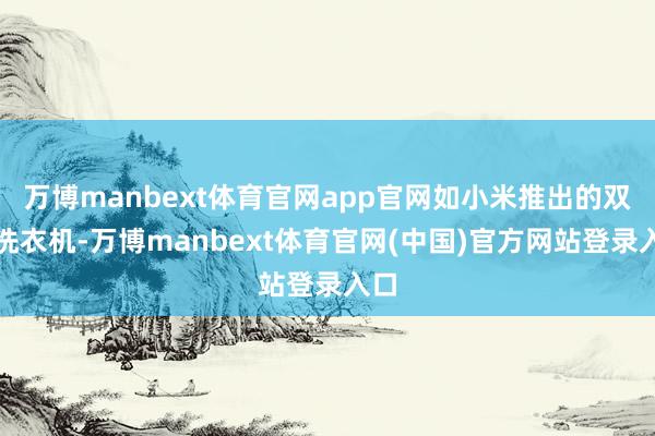 万博manbext体育官网app官网如小米推出的双区洗衣机-万博manbext体育官网(中国)官方网站登录入口