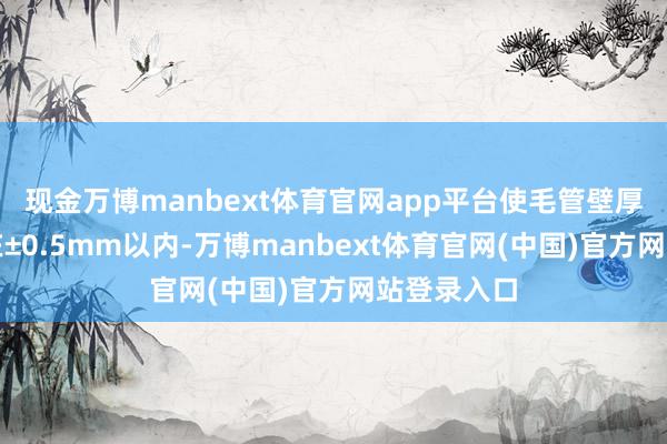 现金万博manbext体育官网app平台使毛管壁厚公役截止在±0.5mm以内-万博manbext体育官网(中国)官方网站登录入口